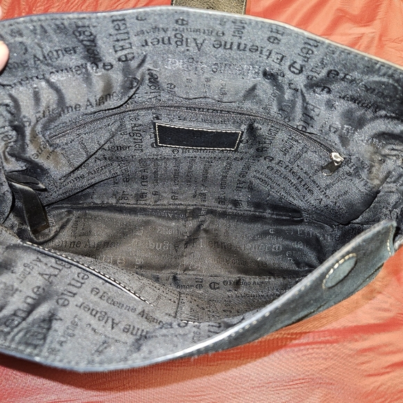 Aigner Monogrammed Canvas & Leather Shoulder Bag w/Signature "A" Logo E.U.C. - Picture 6 of 12